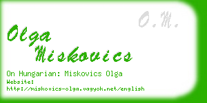 olga miskovics business card